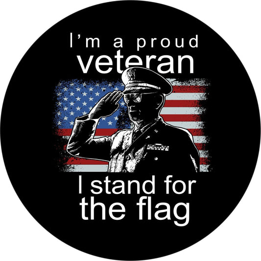 I'm a Proud Veteran American Flag Bronco Spare Tire Cover - Speedlogix