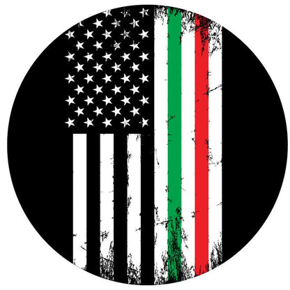 Italian American Thin Line Rustic Flag Bronco Spare Tire Cover - Speedlogix