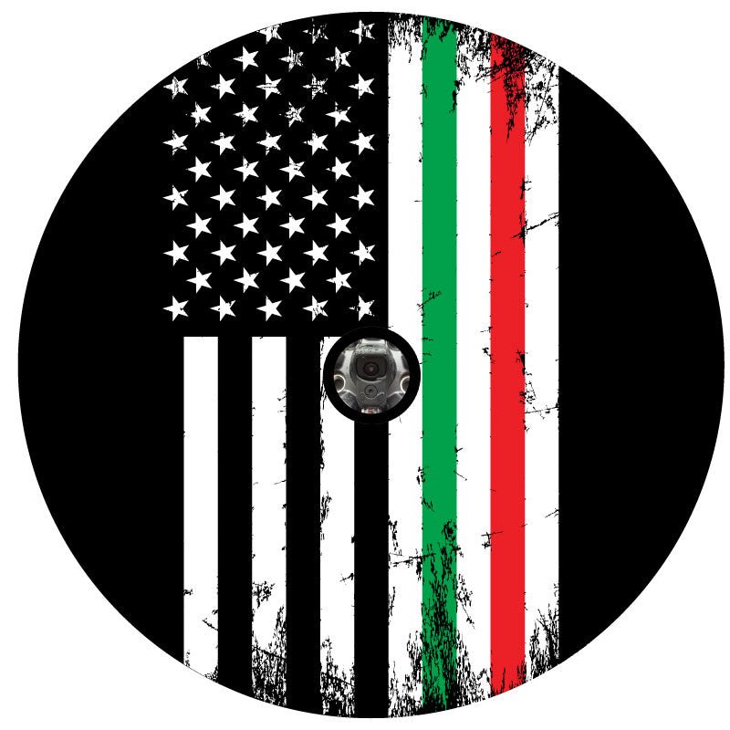 Italian American Thin Line Rustic Flag Bronco Spare Tire Cover - Speedlogix