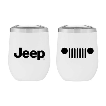 Jeep Insulated Wine Tumbler - White Matte - Speedlogix