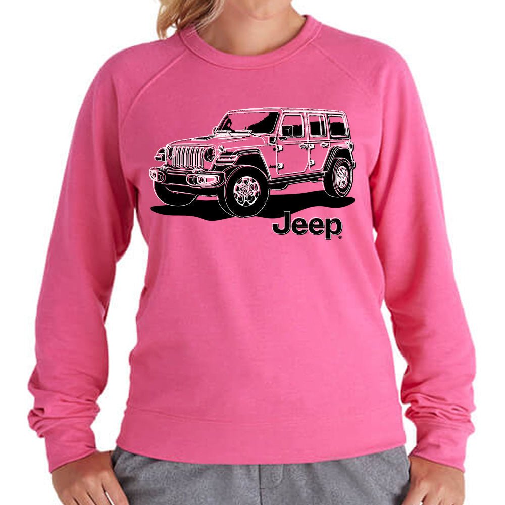 Jeep® Wrangler Line Art - French Terry Crewneck Sweatshirt - Speedlogix