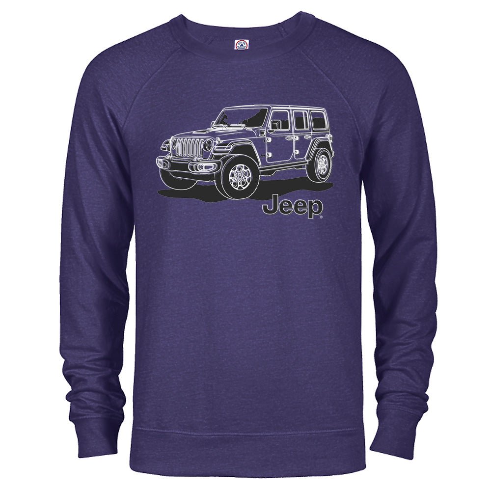 Jeep® Wrangler Line Art - French Terry Crewneck Sweatshirt - Speedlogix