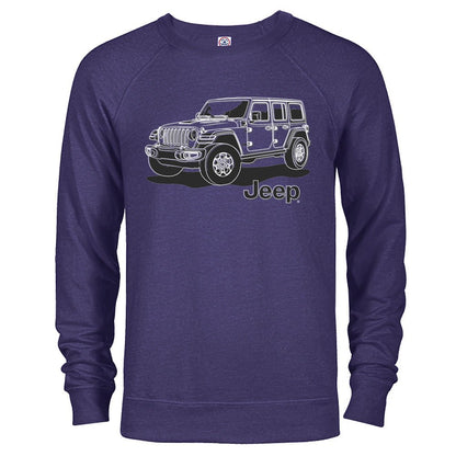 Jeep® Wrangler Line Art - French Terry Crewneck Sweatshirt - Speedlogix
