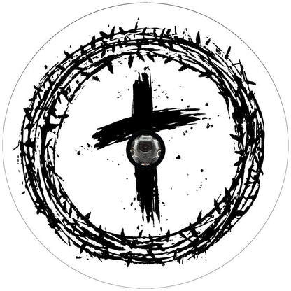 Jesus Crown of Thorns + Christian Bronco Spare Tire Cover - Speedlogix