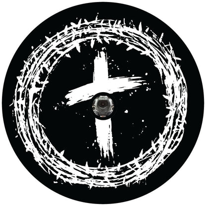 Jesus Crown of Thorns + Christian Bronco Spare Tire Cover - Speedlogix