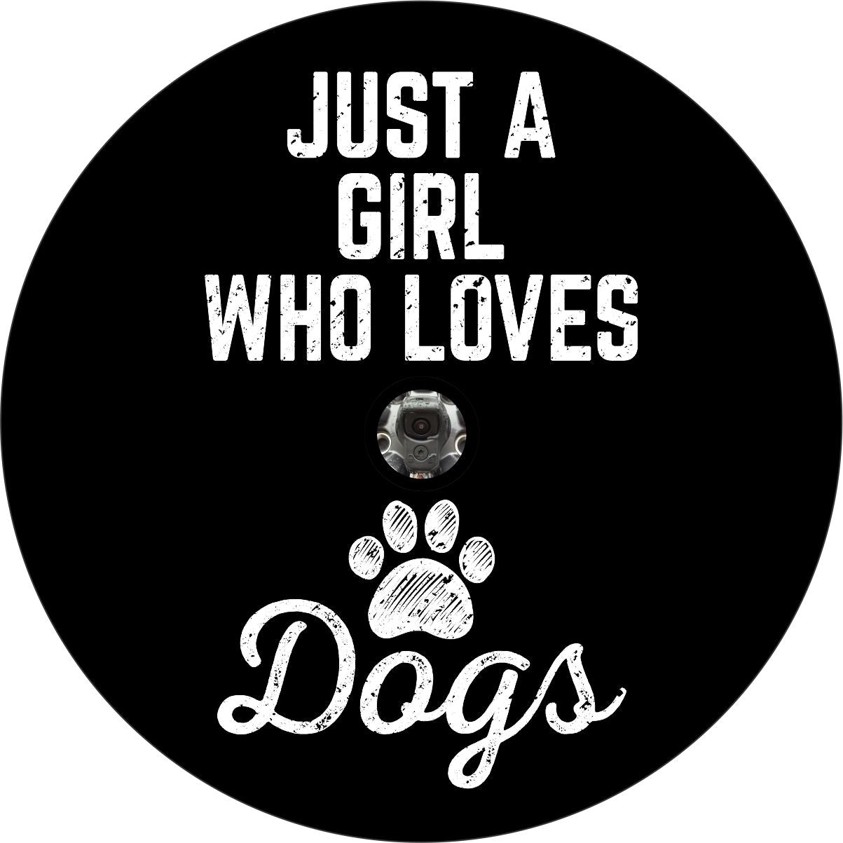 Just a Girl Who Loves Dogs and Paw Print Bronco Spare Tire Cover - Speedlogix