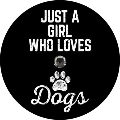 Just a Girl Who Loves Dogs and Paw Print Bronco Spare Tire Cover - Speedlogix