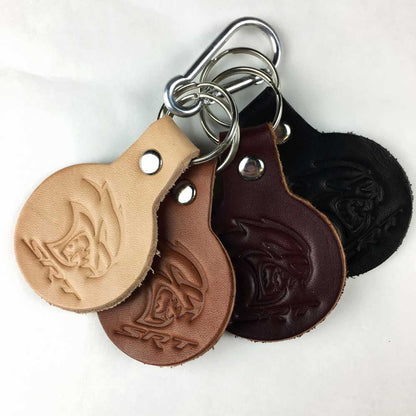 Keychain - Dodge SRT Hellcat round leather - Speedlogix
