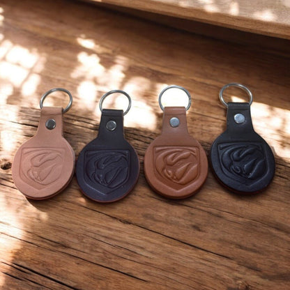 Keychain - Dodge Viper Stryker - Round Leather - Speedlogix