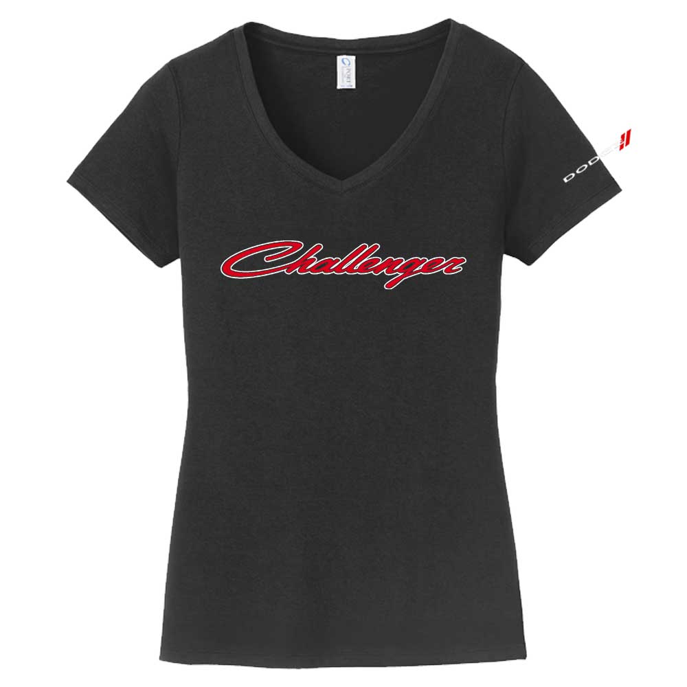 Ladies Dodge Challenger 2 Color Script - Black - Speedlogix