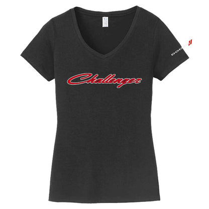 Ladies Dodge Challenger 2 Color Script - Black - Speedlogix