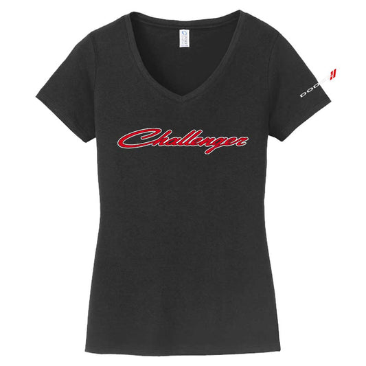 Ladies Dodge Challenger 2 Color Script - Black - Speedlogix