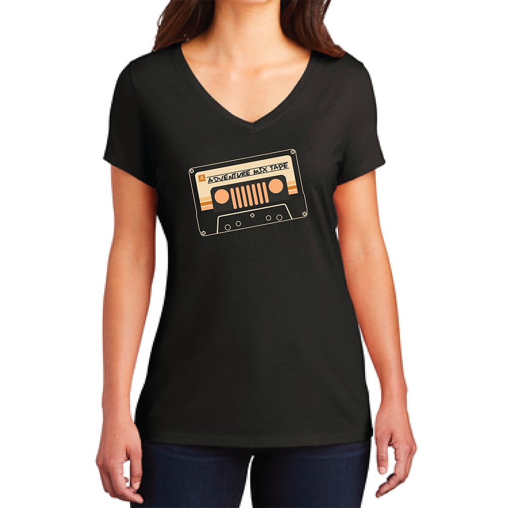 Ladies Jeep® Adventure Mixtape T-Shirt - Black - Speedlogix