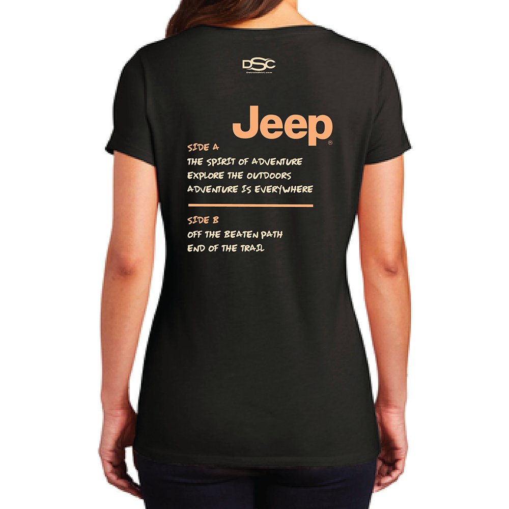 Ladies Jeep® Adventure Mixtape T-Shirt - Black - Speedlogix