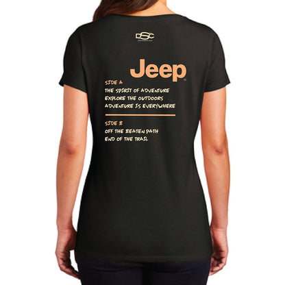Ladies Jeep® Adventure Mixtape T-Shirt - Black - Speedlogix