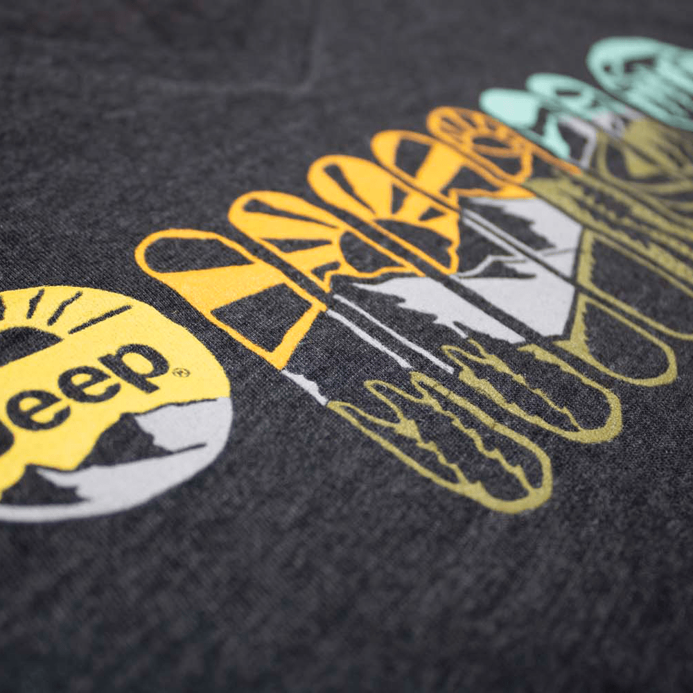 Ladies Jeep® Atomic Grille V - neck - Heather Black - Speedlogix