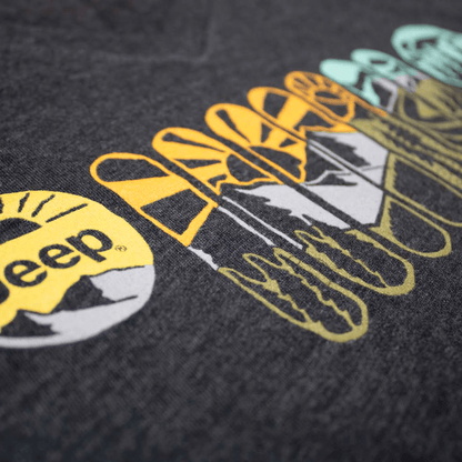 Ladies Jeep® Atomic Grille V - neck - Heather Black - Speedlogix