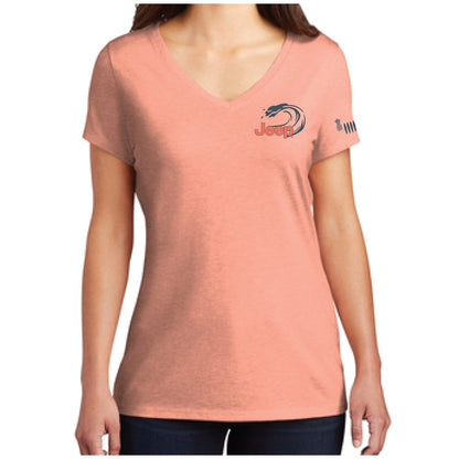 Ladies Jeep® Beachin' Good Time V - neck - Heather Peach - FINAL SALE - Speedlogix