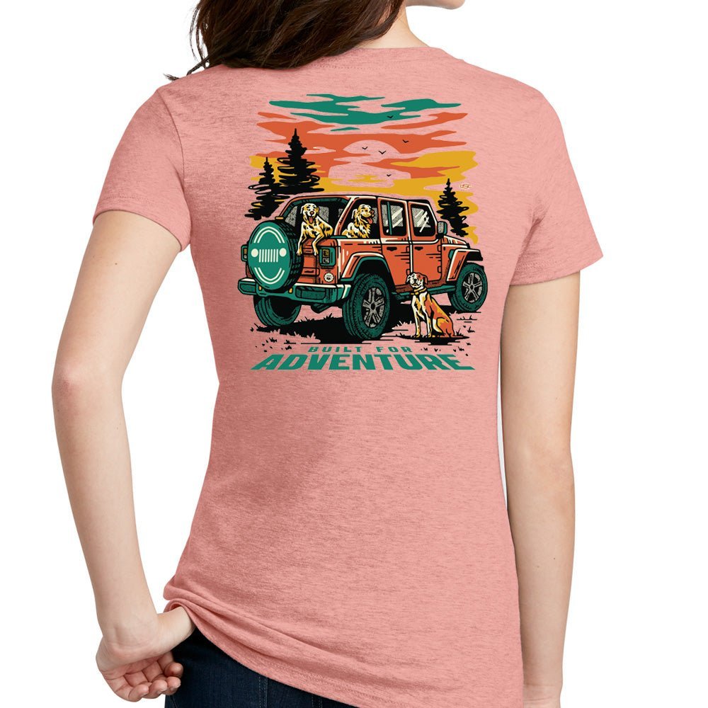 Ladies Jeep® Dogs Built For Adventure V - neck - Speedlogix