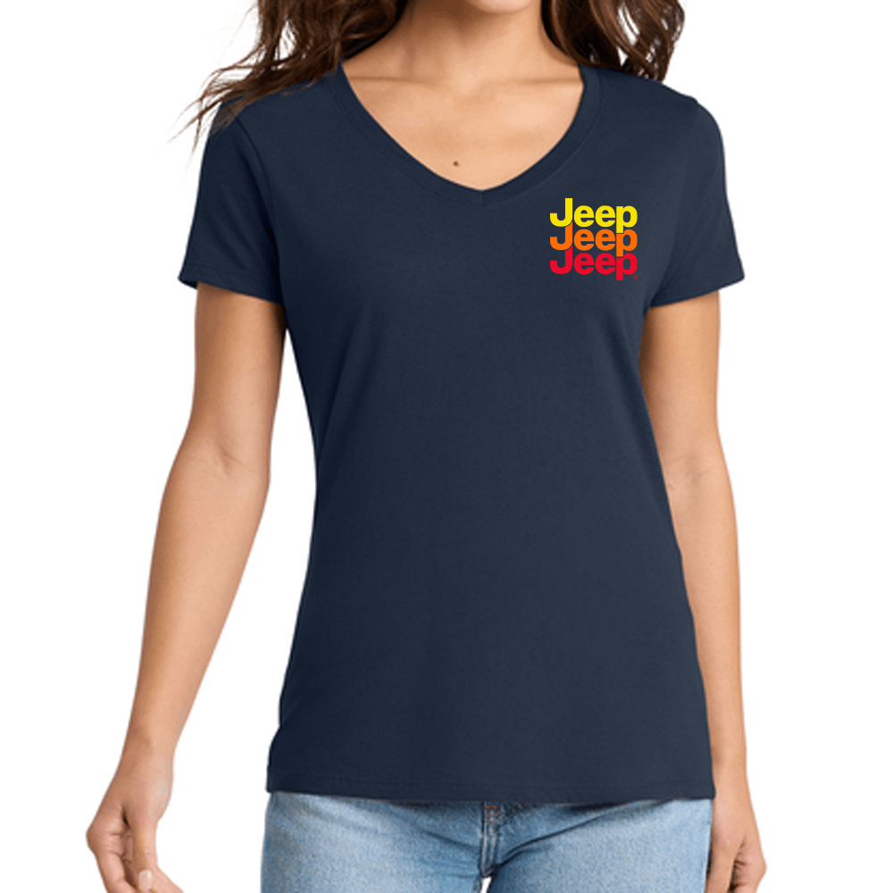 Ladies Jeep® Echo V - neck - Navy Blue - Speedlogix