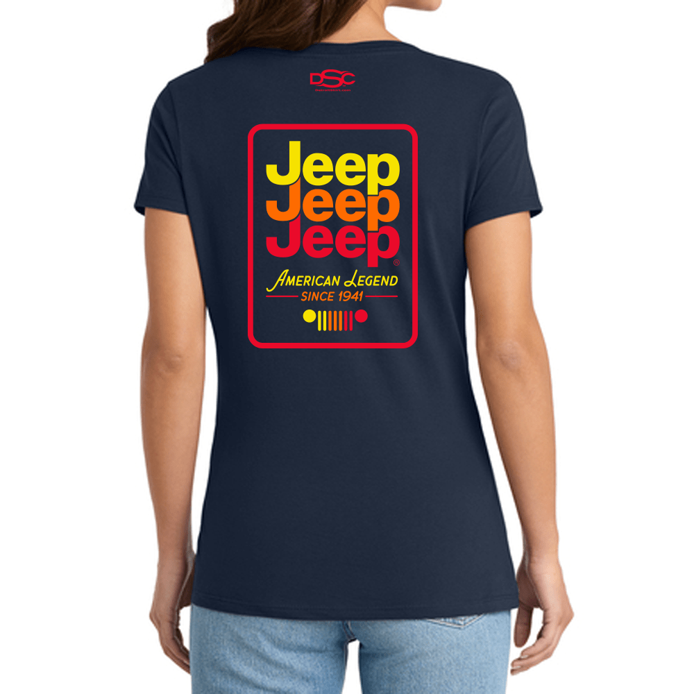 Ladies Jeep® Echo V - neck - Navy Blue - Speedlogix