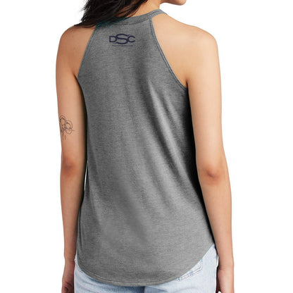 Ladies Jeep® Flag Grille Rocker Tank Top - Grey Triblend - Speedlogix