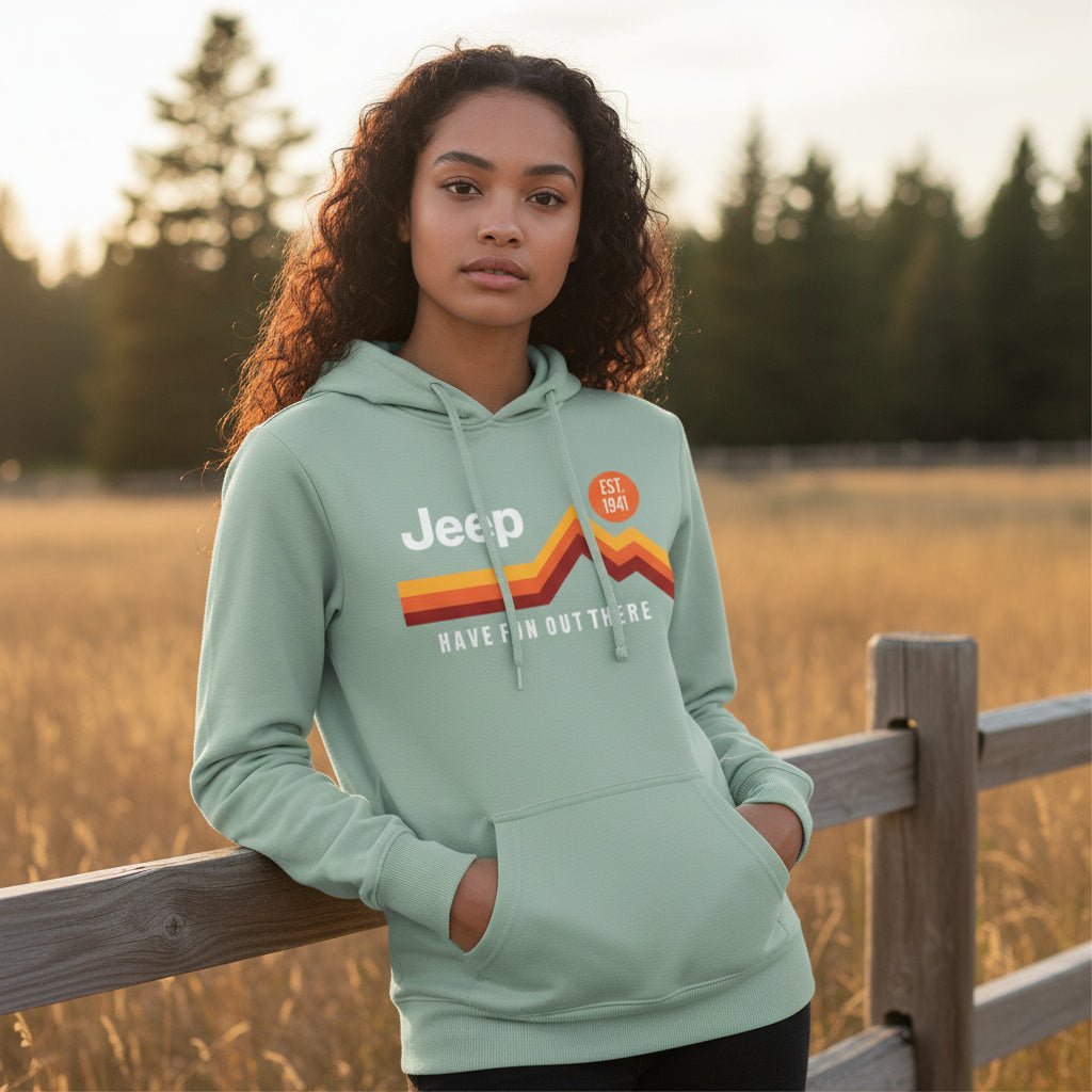 Ladies Jeep® Have Fun Out There French Terry Hoodie - Seafoam Green - Speedlogix