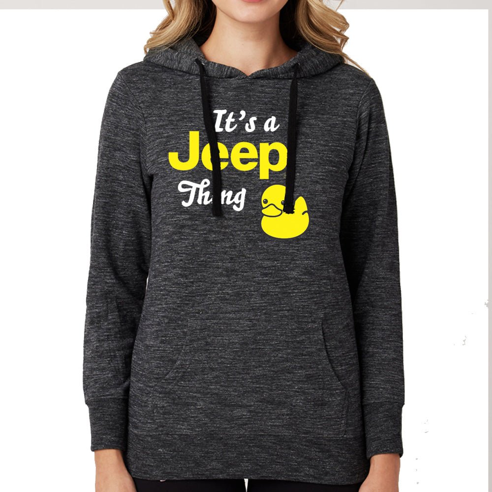 Ladies Jeep® It's a Jeep® Thing Duck French Terry Hoodie - Marled Ash - Speedlogix