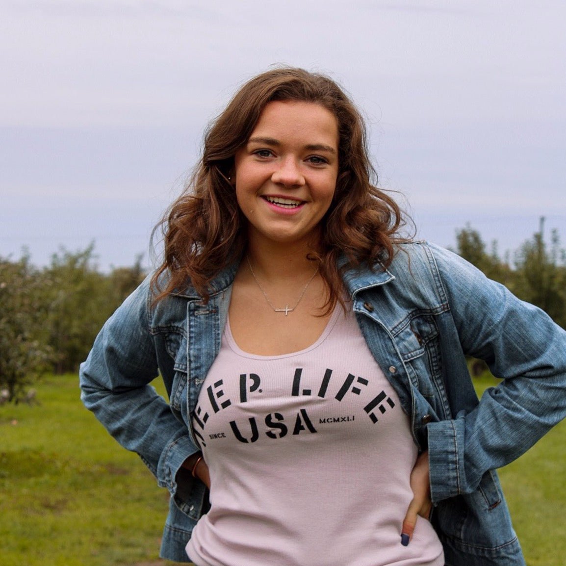 Ladies Jeep® Life Ribbed Tank Top - Blush - Speedlogix