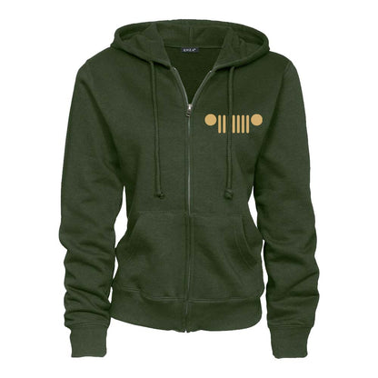 Ladies Jeep® Live Love Explore Zip - Hoodie - Olive Green - FINAL SALE - Speedlogix