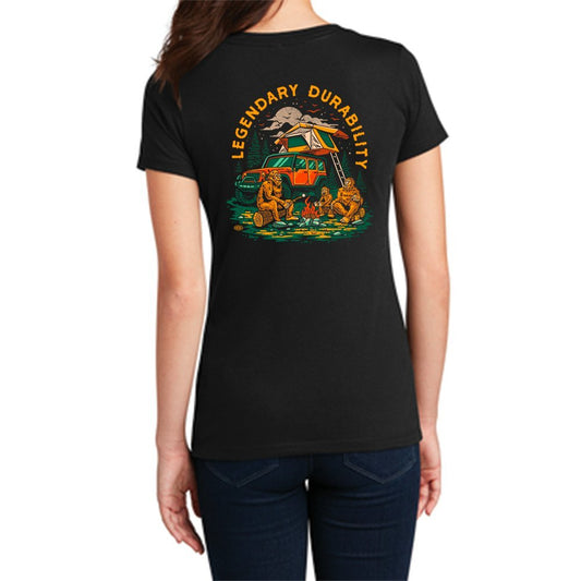 Ladies Jeep® Sasquatch Family V - neck - Black - Speedlogix