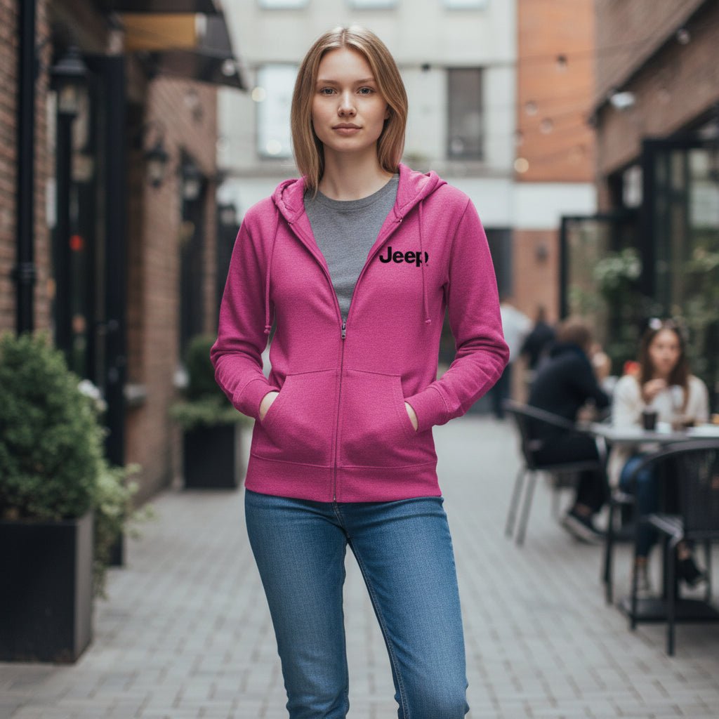 Ladies Jeep® Text Zip Hoodie - Speedlogix