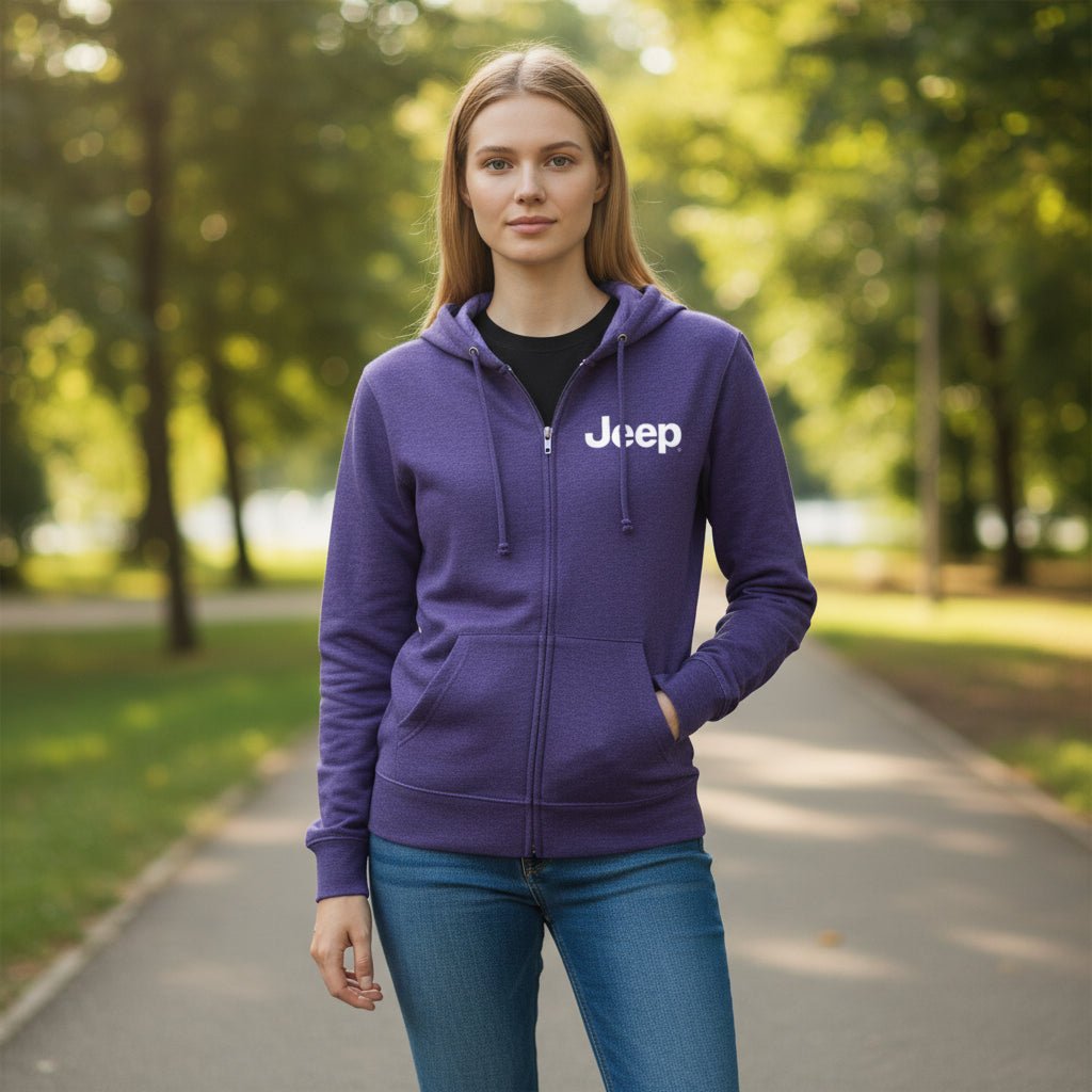 Ladies Jeep® Text Zip Hoodie - Speedlogix