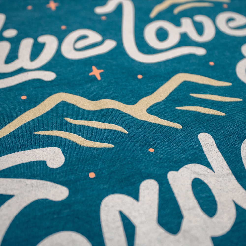 Ladies Jeep® V - neck Live Love Explore - Heather Teal - Speedlogix