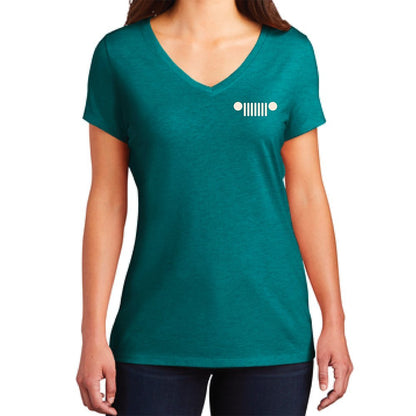 Ladies Jeep® V - neck Live Love Explore - Heather Teal - Speedlogix