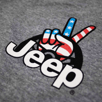 Ladies Jeep® Wave USA V - neck - Graphite Heather - Speedlogix