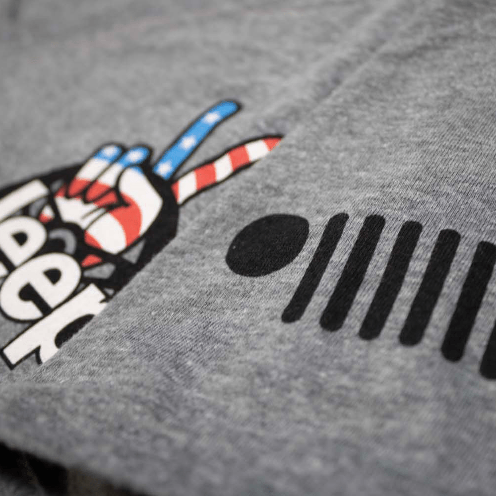 Ladies Jeep® Wave USA V - neck - Graphite Heather - Speedlogix