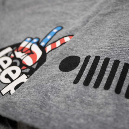 Ladies Jeep® Wave USA V - neck - Graphite Heather - Speedlogix