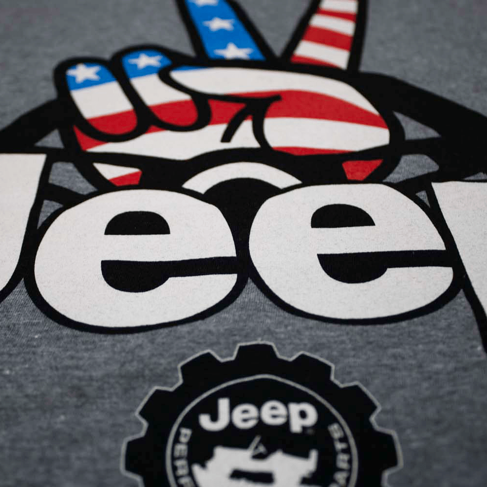 Ladies Jeep® Wave USA V - neck - Graphite Heather - Speedlogix