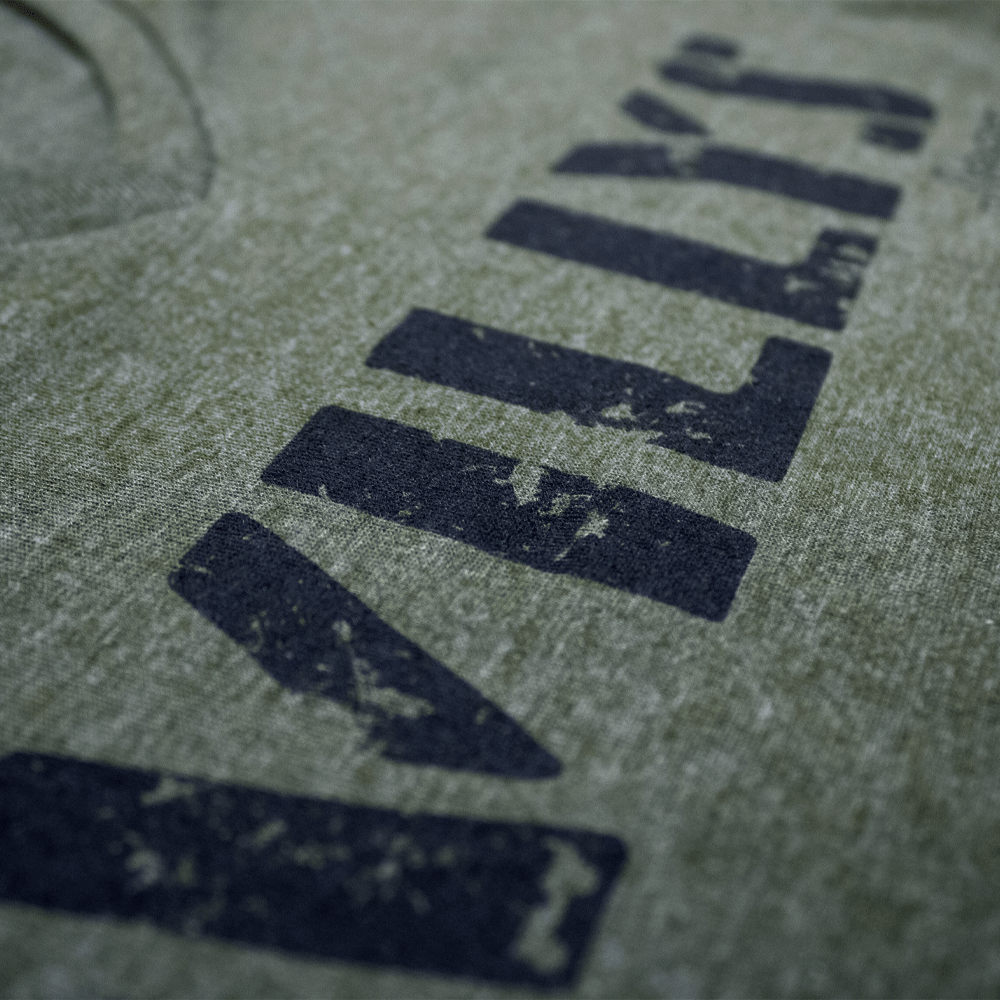 Ladies Jeep® Willys Text V - neck - Heather Military Green - Speedlogix