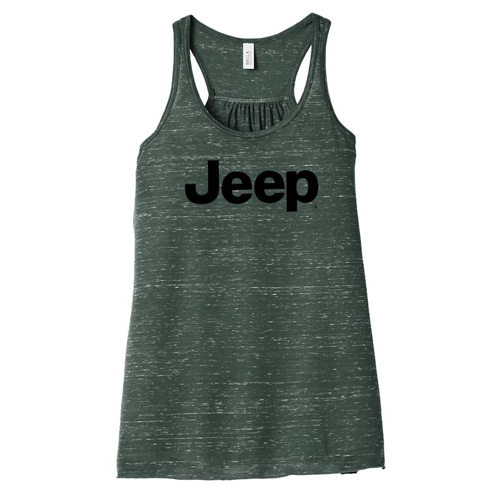 Ladies Relaxed Racerback Tank Top - Jeep® Text Forest Marble - Speedlogix