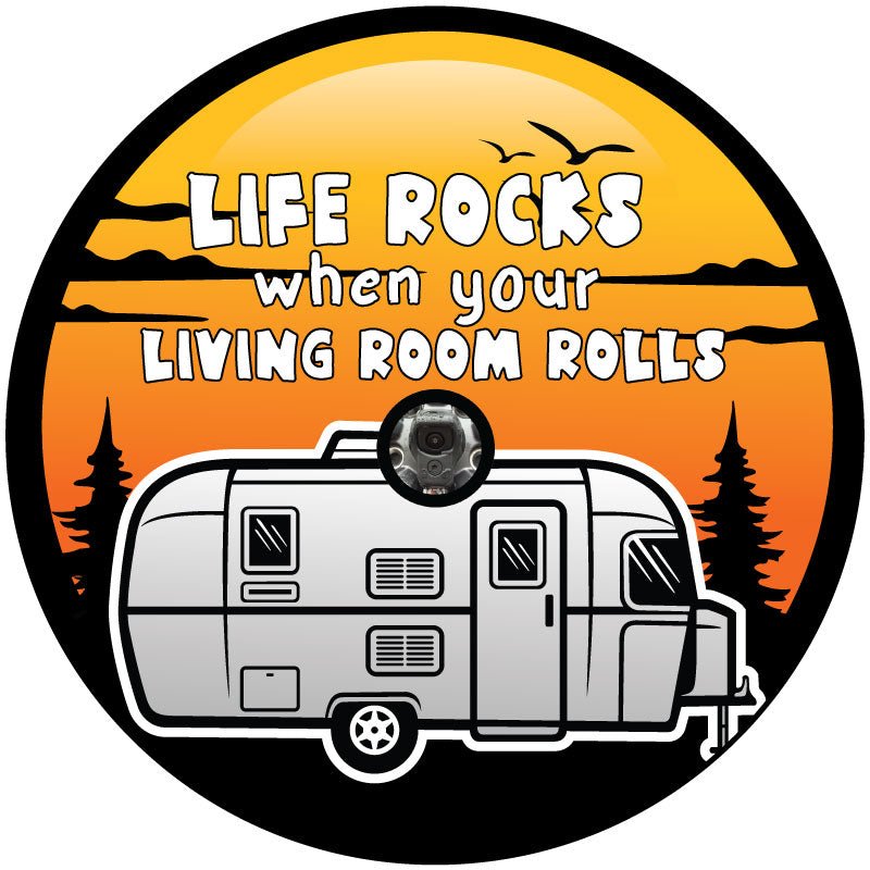 Life Rocks When Your Living Room Rolls Funny RV Bronco Spare Tire Cover - Speedlogix