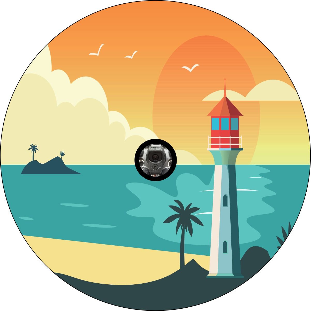 Lighthouse at Sunset Bronco Spare Tire Cover - Speedlogix