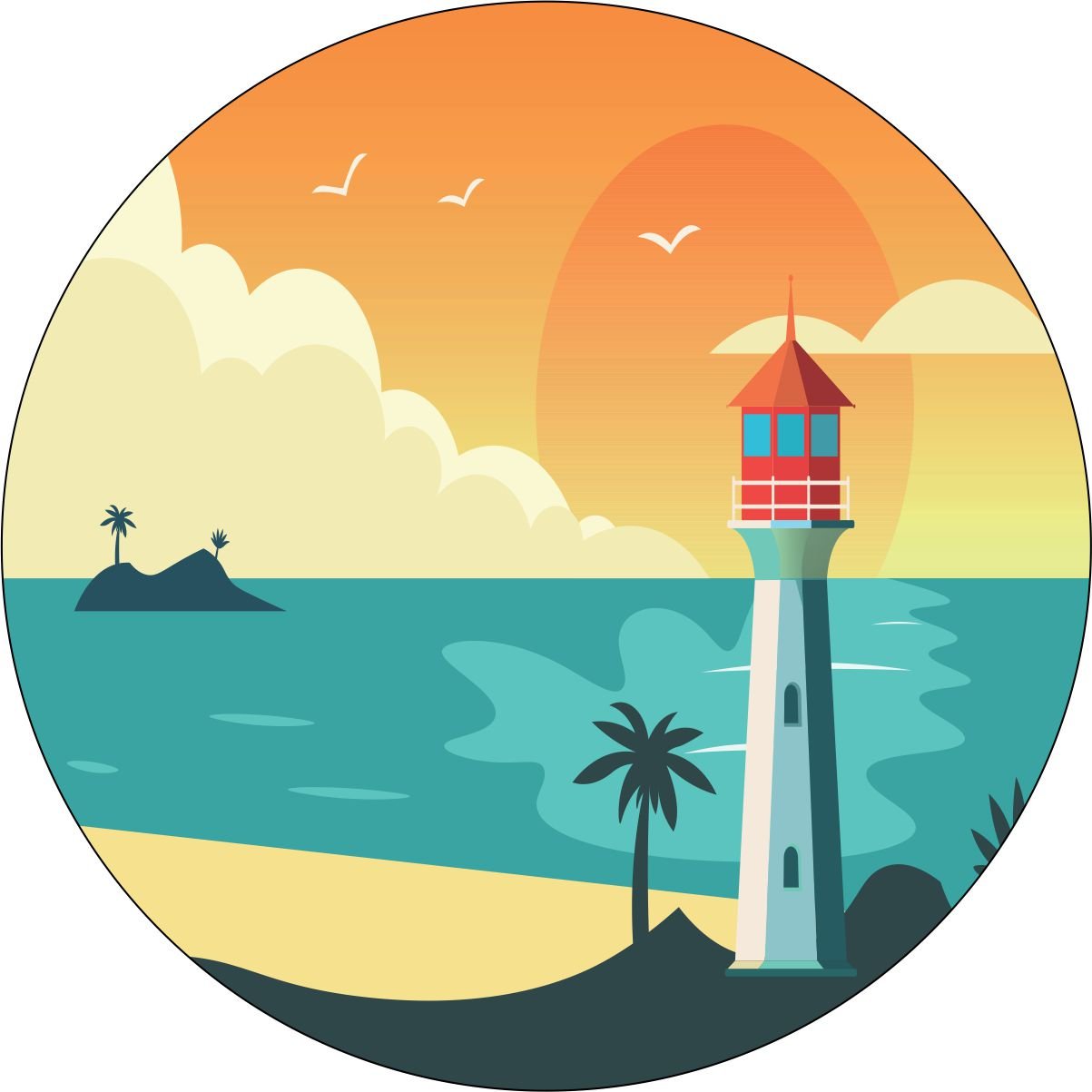 Lighthouse at Sunset Bronco Spare Tire Cover - Speedlogix