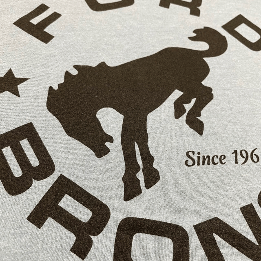 Long Sleeve Hooded Tshirt - Ford Bronco Circle - Flint Blue Heather - Speedlogix