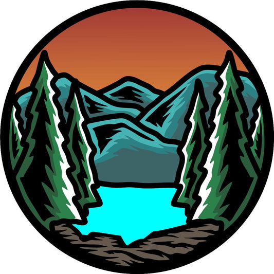 Lost in the Woods at Sunset Mountain Bronco Spare Tire Cover - Speedlogix