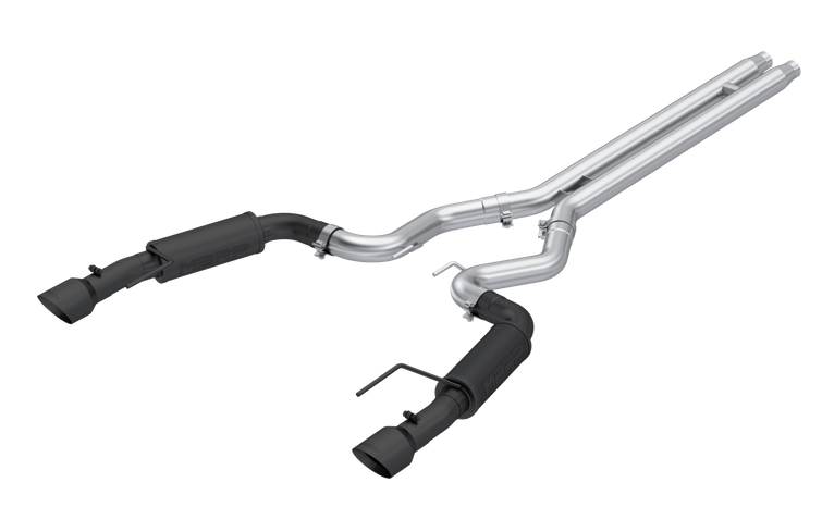 MBRP Armor BLK Race Cat - Back Exhaust, Black Tips 2024 Mustang 5.0L - Speedlogix
