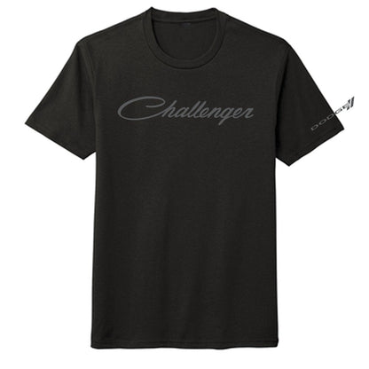 Mens Dodge Challenger Script Blackout T-shirt - Speedlogix