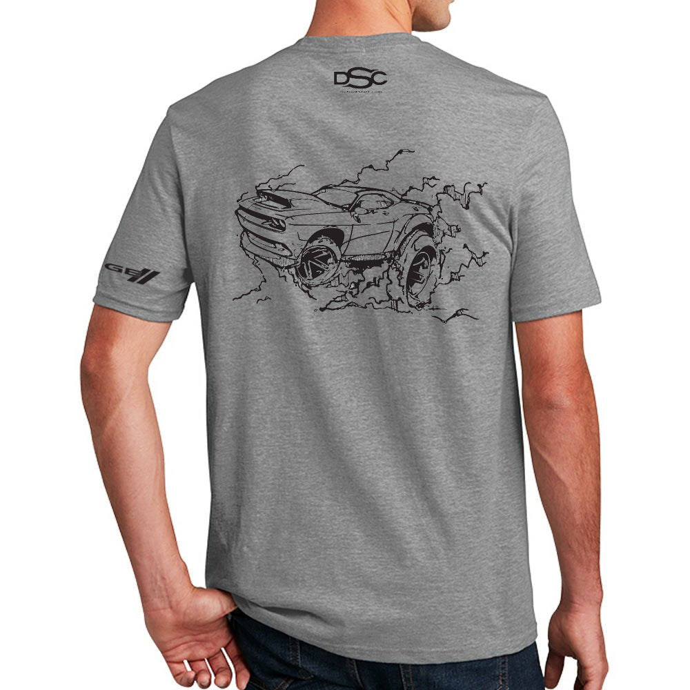 Mens - Dodge Demon 170 Illustrated T-shirt - Triblend Grey - Speedlogix