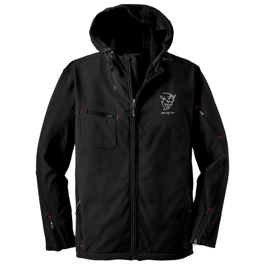 Mens Dodge® Demon Hooded Softshell Jacket - Black - Speedlogix